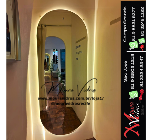 ESPELHO ORGÂNICO / MODELADO INSTALADO COM AFASTAMENTO PARA PASSAGEM DE ILUMINAÇÃO